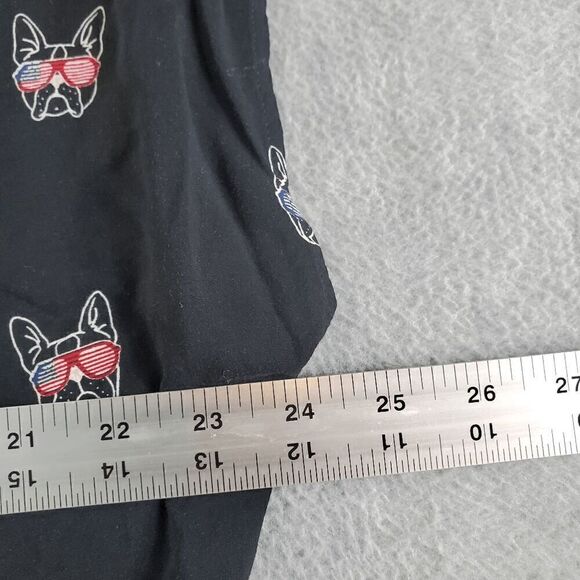 Torrid Top Womens Large Black Blouse French Bulldogs Sleeveless Button Front - Picture 4 of 10